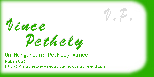 vince pethely business card